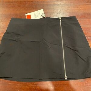 Nylon Mini Zipper Skirt